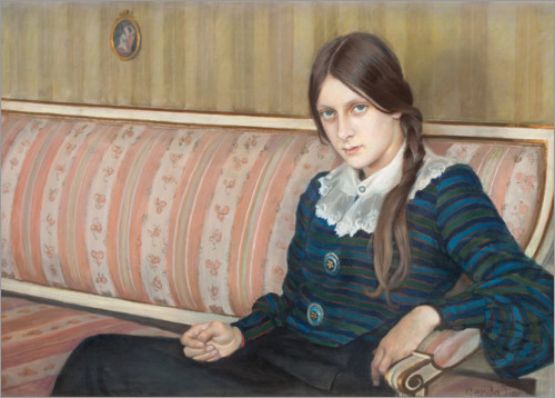 Poster Girl on a sofa