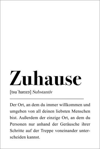 Poster Zuhause Definition (German)