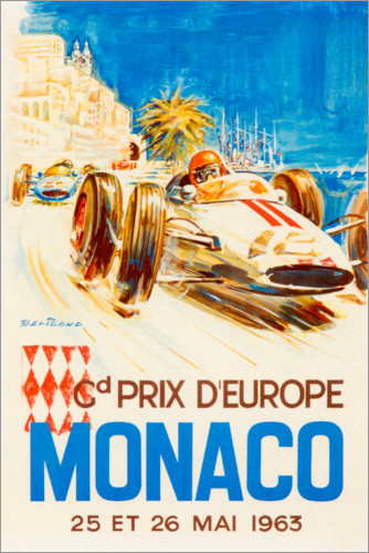 Poster Grand Prix of Monaco, 1963 (French)