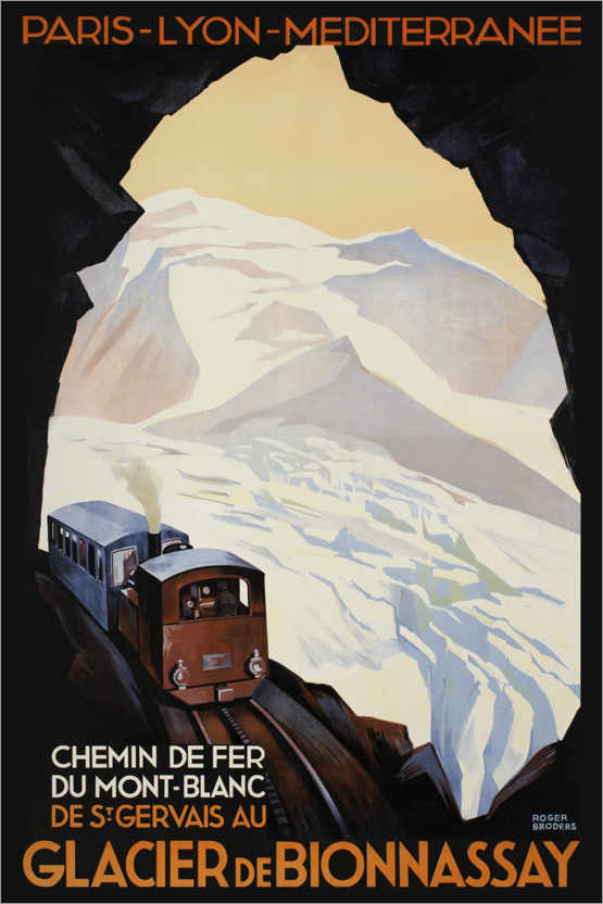 Poster Mountain railway on Mont Blanc