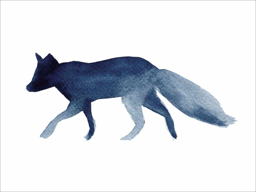 Poster Fox - silhouette