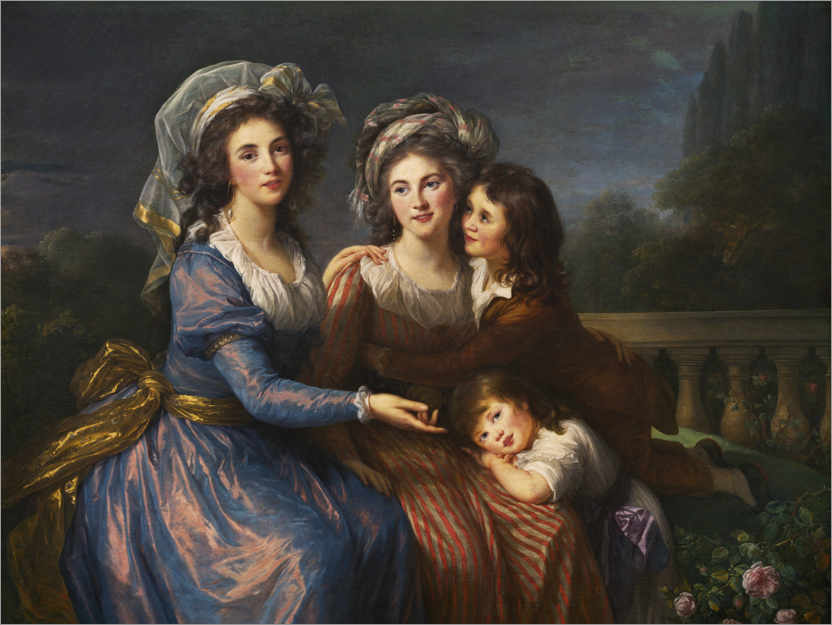 Poster Marquise de Pezay and the Marquise de Rougé with Alexis et Adrien