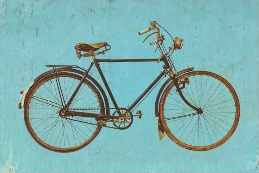 Poster Vintage bike on blue background