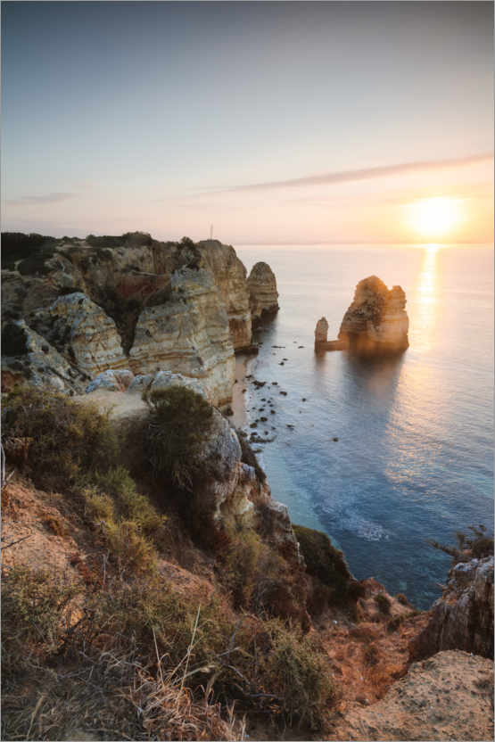 Poster Sunset over Algarve, Portugal