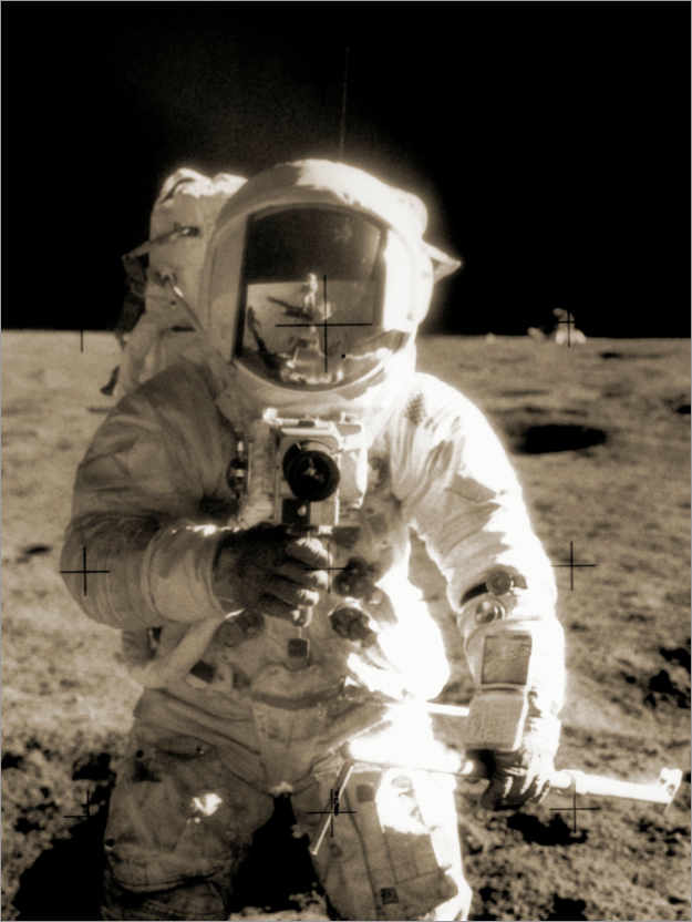 Poster Astronaut Charles Conrad on the moon