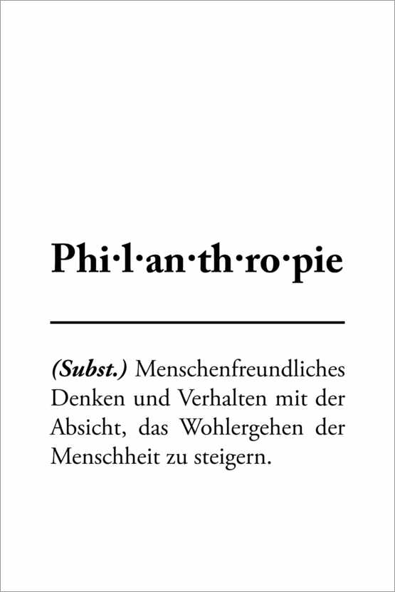 Poster Philanthropy - definition (German)