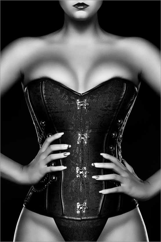 Poster Woman wearing black corset