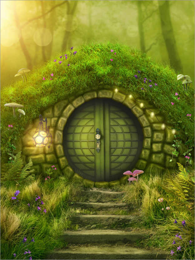 Poster Small house in the magic forest