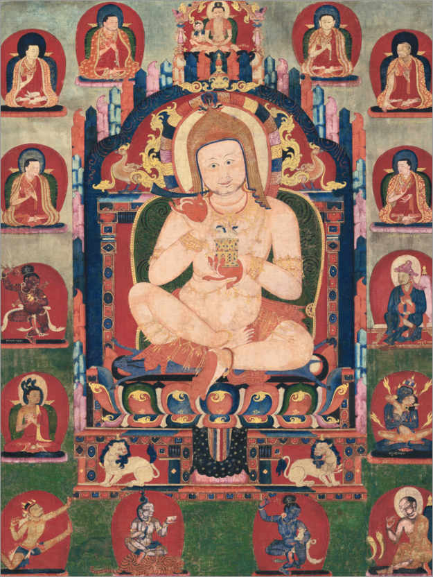 Poster Jnanatapa in the presence of lamas and mahasiddhas