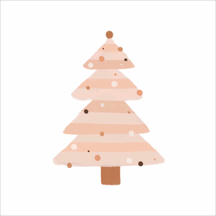Poster Beige Christmas tree I