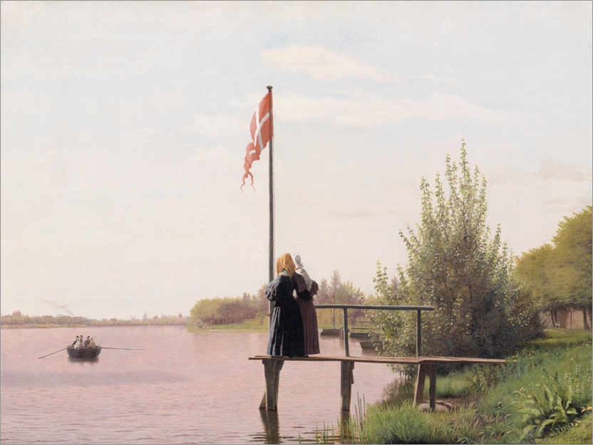 Poster A view of lake Sortedam from Dosseringen looking towards Nørrebro