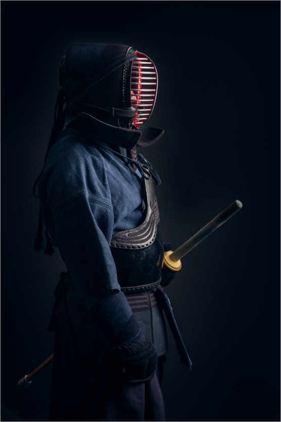 Poster Kendo fighters in Shinai uniform