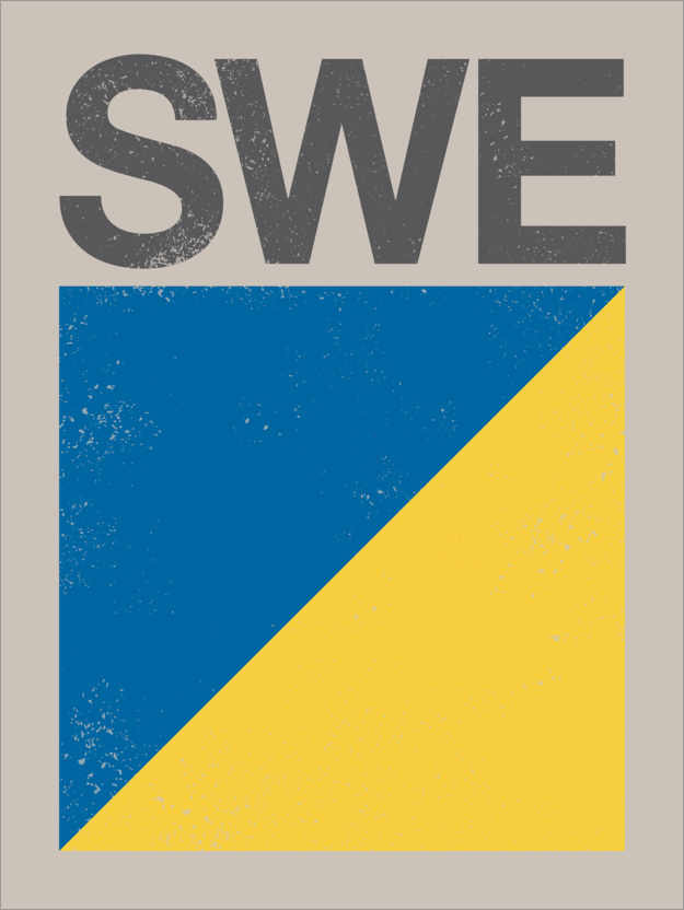 Poster Sweden Retro Flag