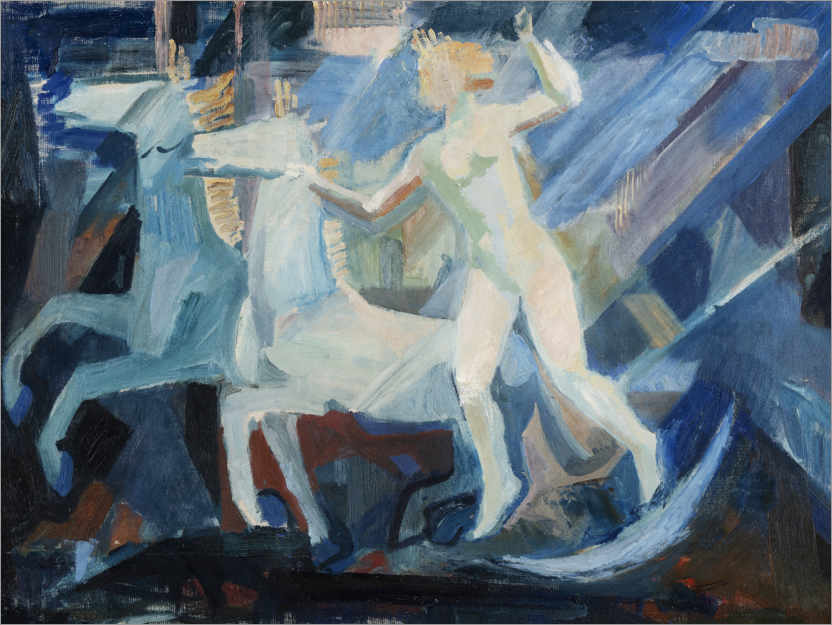 Poster Horses and figure, moon love