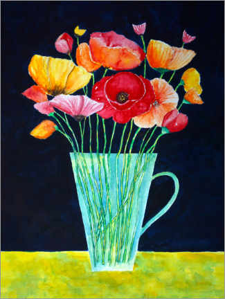 Poster Vase with poppies