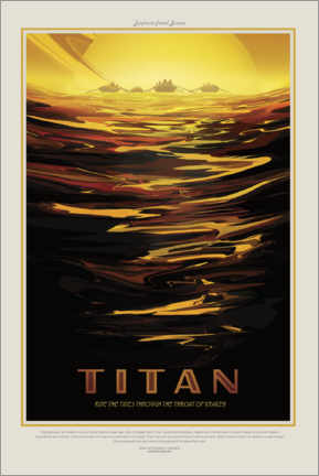Wood print  Titan - NASA