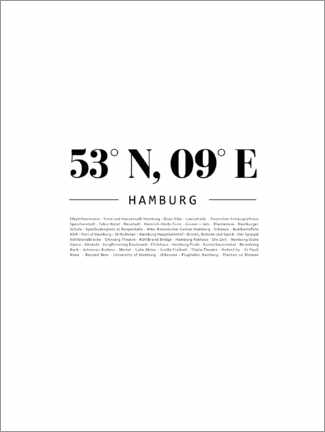 Wall sticker  Coordinates - Hamburg - Finlay and Noa