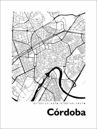 Poster City map of Cordoba