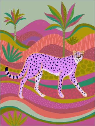 Wood print  Cheetah - Janet Broxon