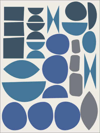 Poster Geometry in blue