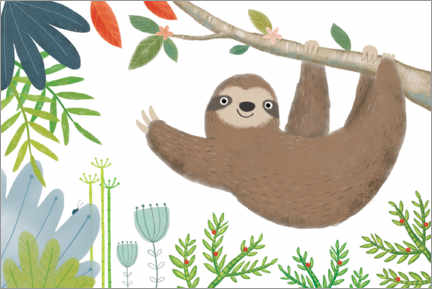 Acrylic print  Waving sloth - Lucy Barnard