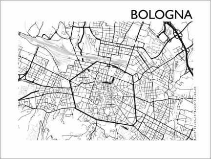 Poster Map of Bologna, Emilia-Romagna
