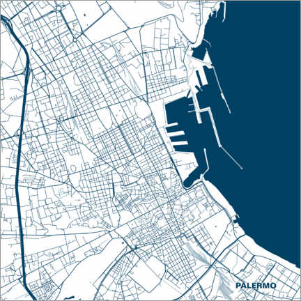 Poster  Map of Palermo, Sicily - 44spaces