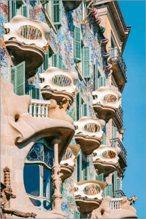 Poster Casa Batllo by Antoni Gaudi in Barcelona, Spain