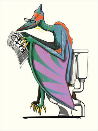 Poster Pterodactyl on the Toilet