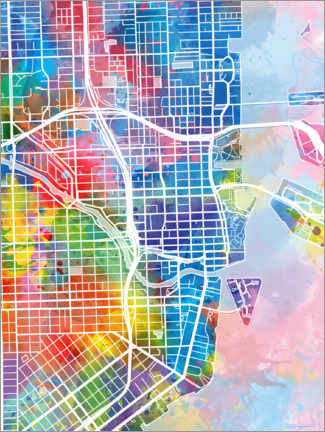 Poster Miami city map