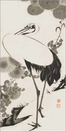 Canvas print  Crane II - Itô Jakuchu
