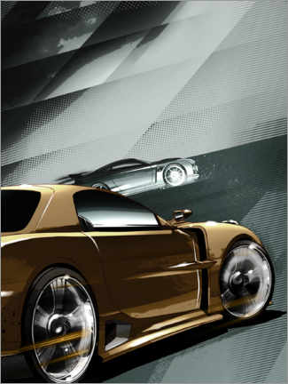 Poster  F &amp; F - Golden car