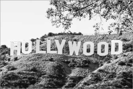 Poster Black California - Los Angeles Hollywood Sign