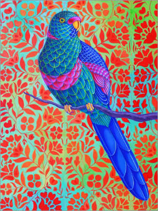 Wall sticker  Blue parrot - Jane Tattersfiel