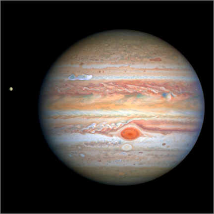 Poster Jupiter and its moon Europe