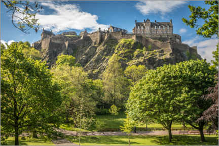 Poster Princes Street Gardens and Edinburgh Castle, Scotland