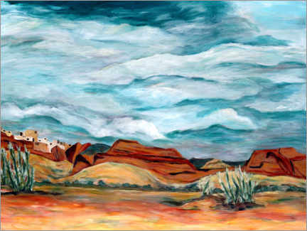 Wood print  New Mexico Landscape - Deborah Eve Alastra
