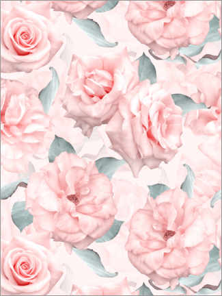 Poster Lush pink roses