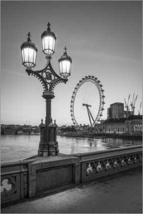 Poster London Eye, monochrome