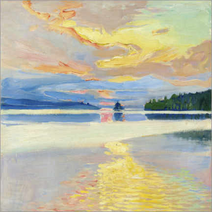 Foam board print  Sunset over Lake Ruovesi - Akseli Gallen-Kallela