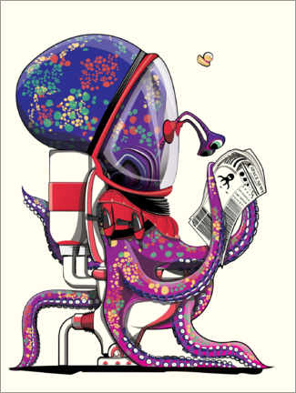 Poster  Octopus on the toilet - Wyatt9
