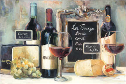 Canvas print  Mediterranean wine and cheese - Marilyn Hageman