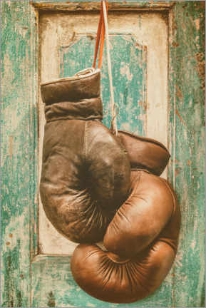 Poster The vintage boxing gloves