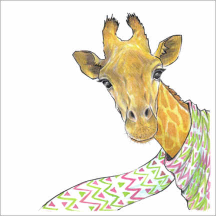 Poster  Cute giraffe with scarf - EDrawings38
