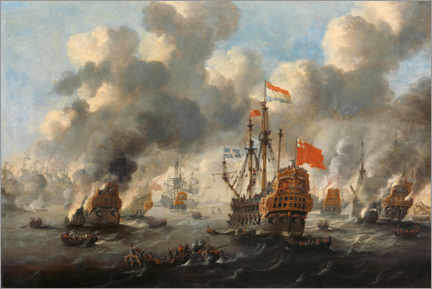 Canvas print  English fleet before Chatham - Peter van de Velde