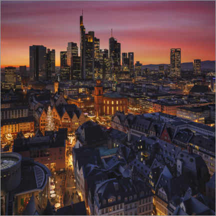 Canvas print  Frankfurt skyline at sunset - Markus Lange
