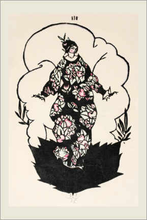 Wall sticker  Design for a Dress, Plate 3, illustration from 'Wiener Werkstätte Mode 1914/15' - Dagobert Peche