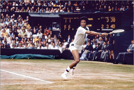 Foam board print  Tennisman Arthur Ashe, Wimbledon championship, 1975