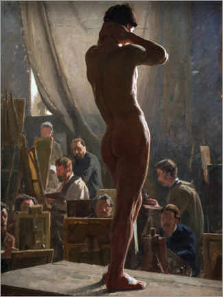 Poster Male Nude in the Studio of Bonnat