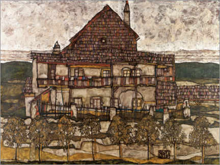 Acrylic print  House with Shingle Roof - Egon Schiele